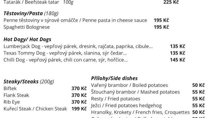 Restaurace U Pirata Menu - Nám. Míru 6/5