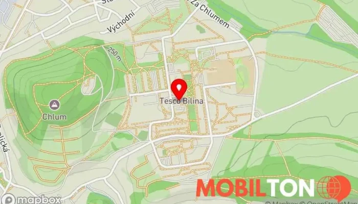 mapa Restaurace U Pošty Restaurace v Sídl. za Chlumem 820