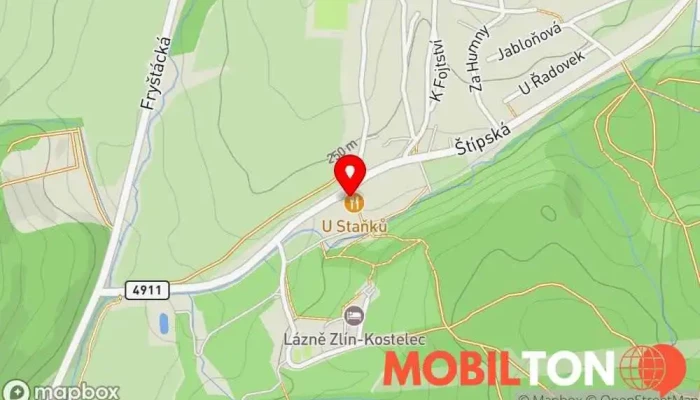 mapa Restaurace U Staňků Česká restaurace v Lázně 47