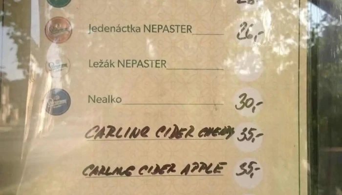 Restaurace U Stiky Menu - Závodí