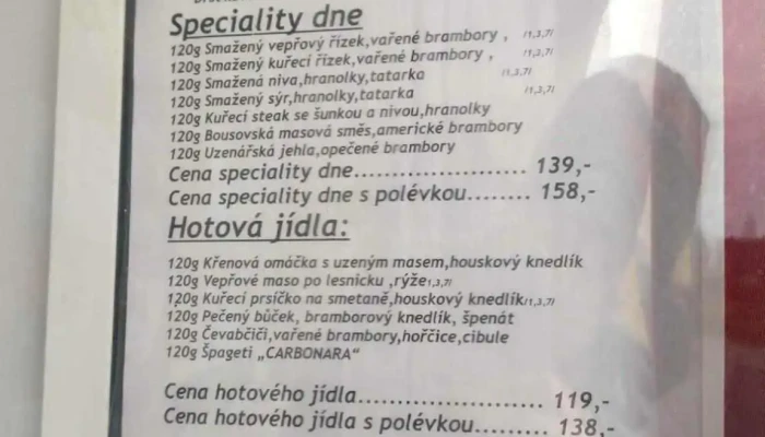 Restaurace U Sv Kateriny Menu - Náměstí T. G. Masaryka 126