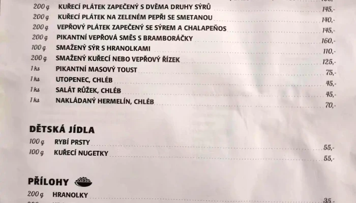 Restaurace U Svobodu Menu - Hornická 1570