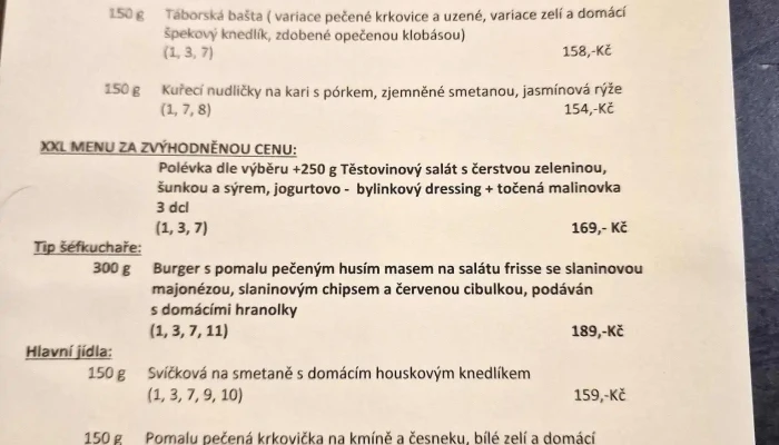 Restaurace U Tri Statkaru Pribram Menu - Příbram Iv