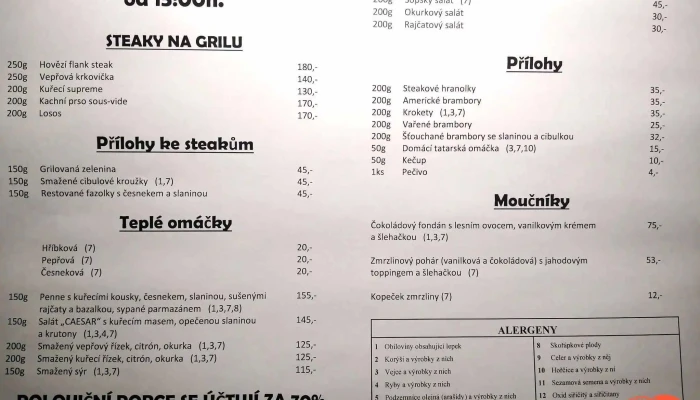 Restaurace U Vemenace Menu - Kamenný Přívoz 12