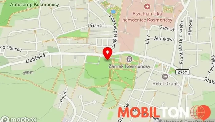 mapa Restaurace U Zámku Restaurace v Debřská 2