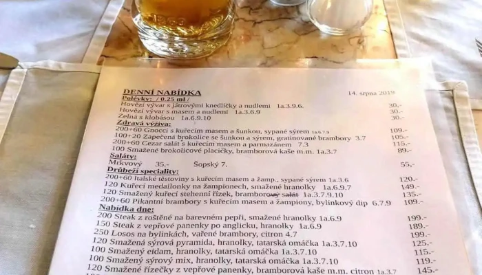 Restaurace V Trznici Menu - Příbram Ii