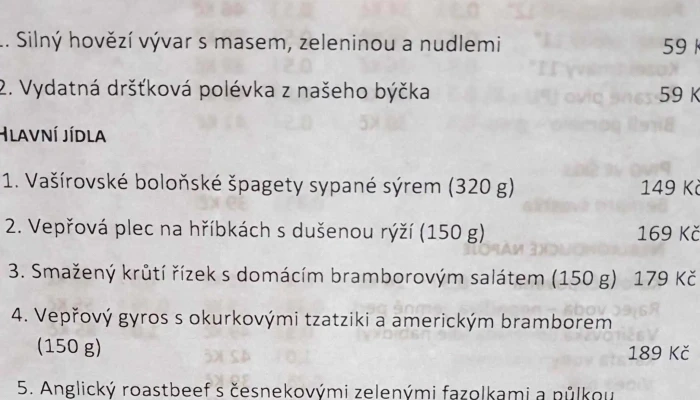 Restaurace Vasirovsky Dvur Webova Stranka - Vašírov