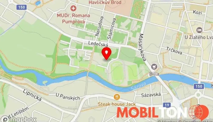 mapa Restaurace ve sportovní hale Restaurace v Ledečská 3028
