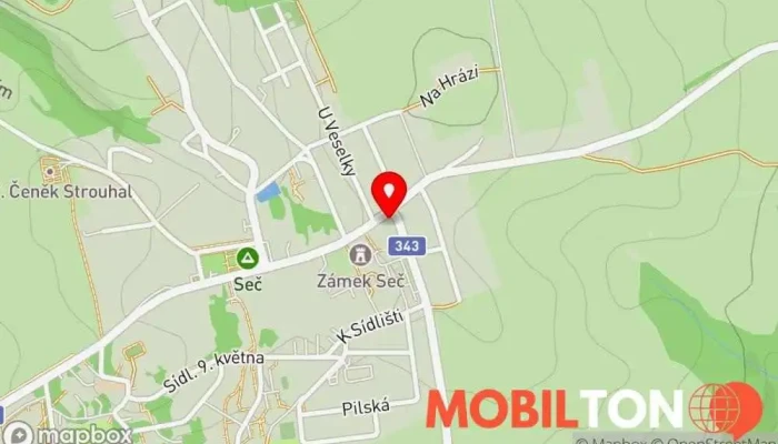 mapa Restaurace Veselka Restaurace, Ubytování s pokojovou službou v Chrudimská 72