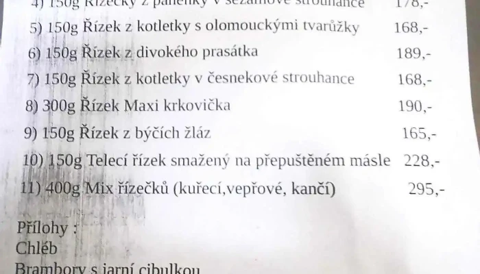 Restaurace Veselka -  Menu - Chrudimská 72