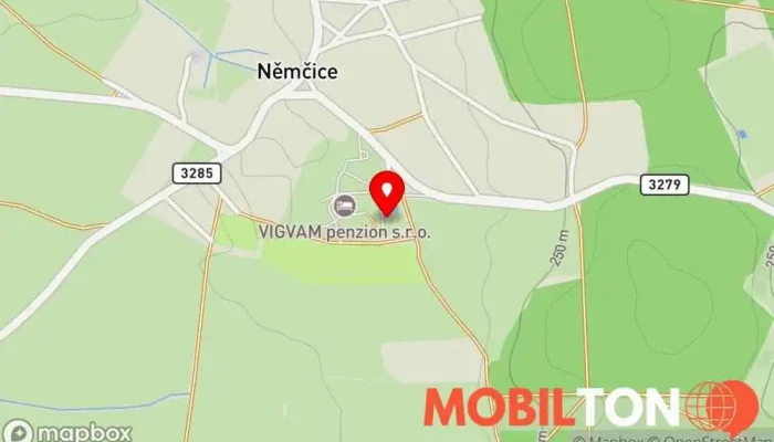 mapa Restaurace Vigvam Restaurace, Penzion v Němčice
