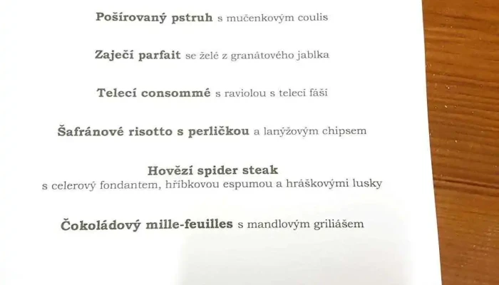 Restaurace Vigvam -  Menu - Němčice