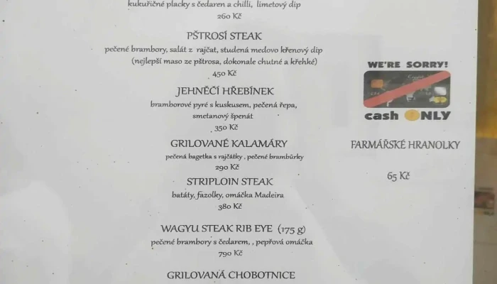 Restaurace Ztracena Menu - Orlová