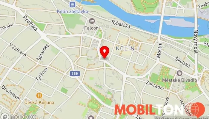 mapa Restaurant a Café bar Eden Česká restaurace, Bar v Kolín I