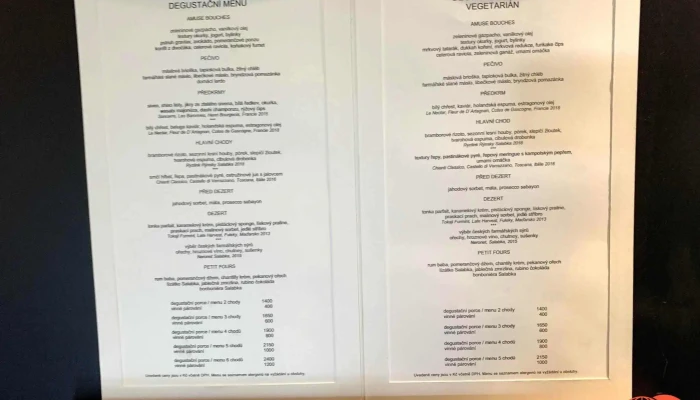Restaurant A Vinarstvi Salabka Menu - Praha 7