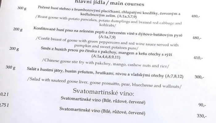 Restaurant Bar No 10 Menu - Třída Tomáše Garrigue Masaryka 1075
