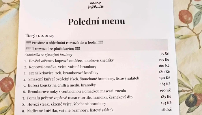 Restaurant Camp Melnik Klašterni 720 - Klášterní 720