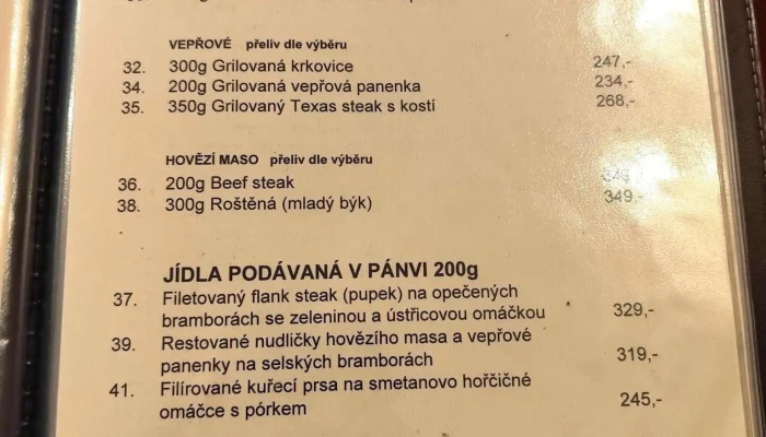 Restaurant Museum -  Menu - Nám. Smiřických 41