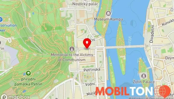 mapa Restaurant Stará Praha Restaurace v Malá Strana