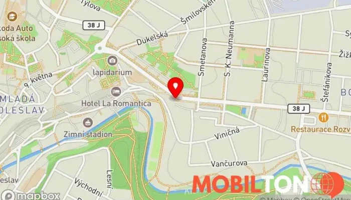 mapa Retro Česká restaurace Asie Restaurace v Mladá Boleslav III