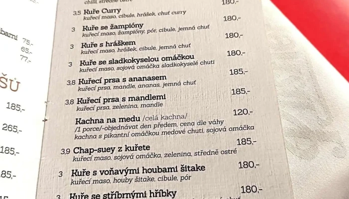 Retro Ceska Restaurace Asie Menu - Mladá Boleslav Iii