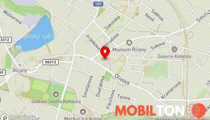 mapa Říčanský pivovar Restaurace v Olivova 246/23