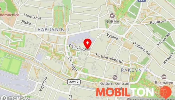 mapa RONNY KEBAB 4YOU RAKOVNÍK Rychlé občerstvení v Palackého 80