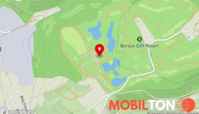 mapa Royal Beroun Golf Club Golfové hřiště, Konferenční centrum, Hotel, Restaurace v Na Veselou 909