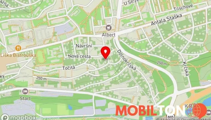 mapa Rybárna Bistro v Praha 4-Krč