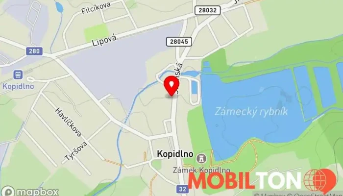 mapa Rybářství Chlumec, a.s. Restaurace, Japonská restaurace Dojo, Japonská restaurace Fugu, Velkoobchod s mořskými plody v Jičínská 50