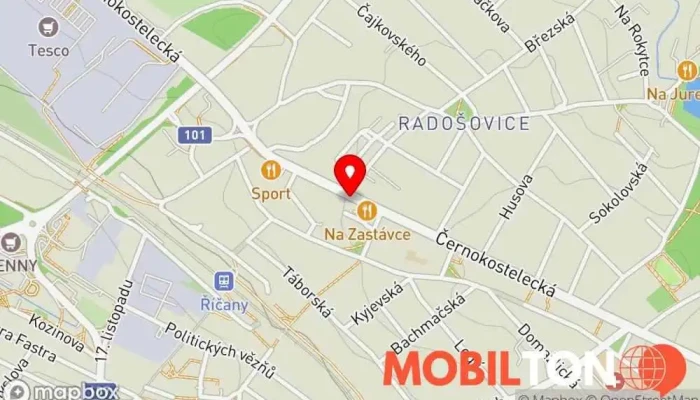 mapa šah kebab Restaurace nabízející döner kebab v Černokostelecká