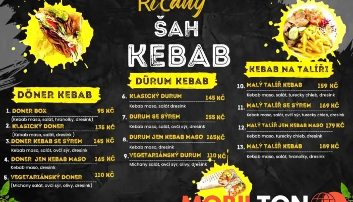 Sah Kebab Menu - Černokostelecká