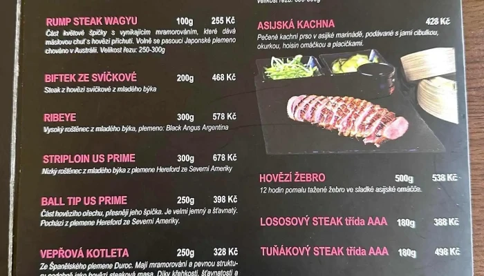 Sakura Restaurace -  Menu - Nová 99