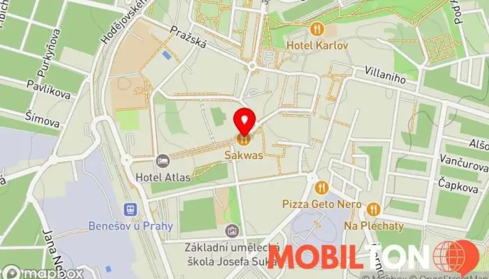 mapa Sakura's Restaurace Restaurace, Bistro v Tyršova 215