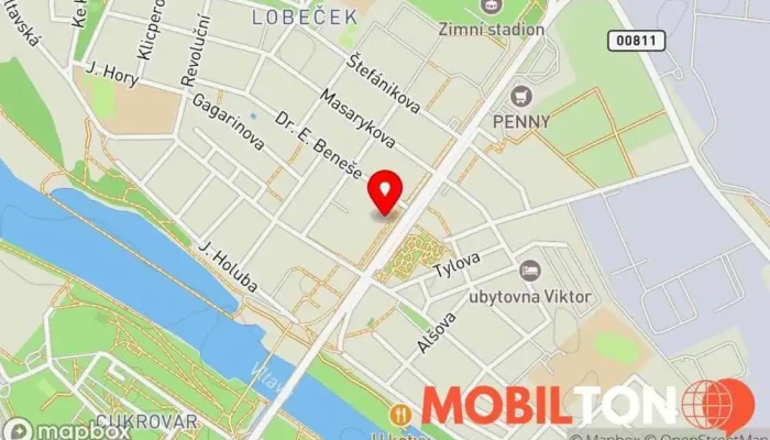 mapa Šalanda Vltava Česká restaurace v Náměstí Jaroslava Seiferta