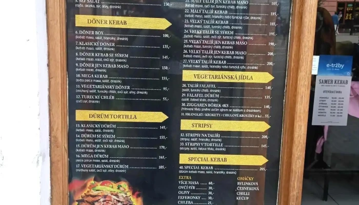 Samer Kebab -  Menu - Poděbrady I