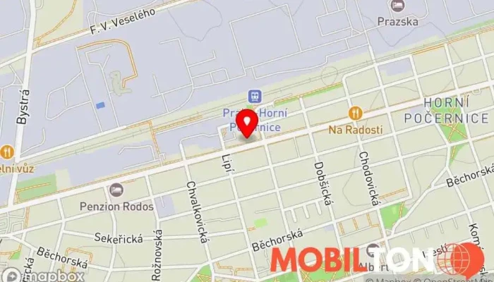 mapa Servis Apple a Samsung zařízení – Horní Počernice | HošminServis Opravna mobilních telefonů, Opravy počítačů v Horní Počernice