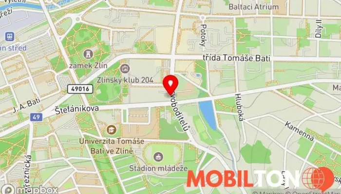 mapa Servis mobilních přístrojů - Mobilplus Opravna elektroniky v Osvoboditelů 485