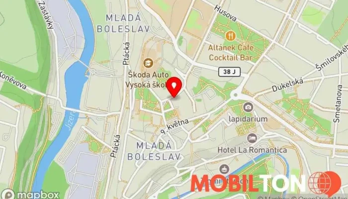 mapa Školní Jídelna Restaurace v Komenského nám. 96