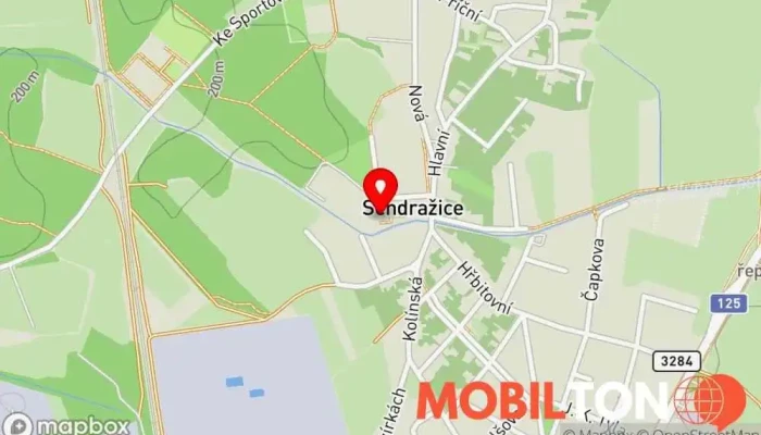 mapa Školní Jídelna Restaurace v Sendražice