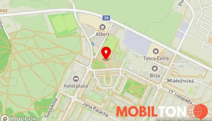 mapa Školní Jídelna Restaurace v Mladá Boleslav-Kosmonosy