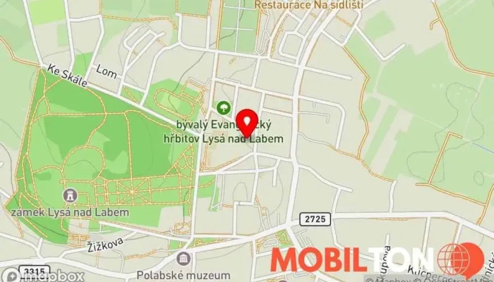 mapa Školní Jídelna Delirest Restaurace v Komenského 1534