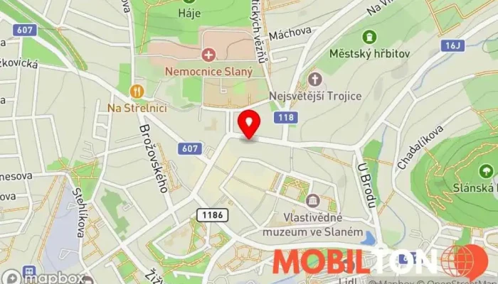 mapa Slánská Kozlovna Restaurace v Palackého 200/21