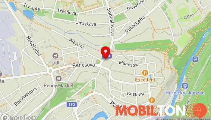 mapa Smobile Prodej elektroniky v 28. října 207, 34901