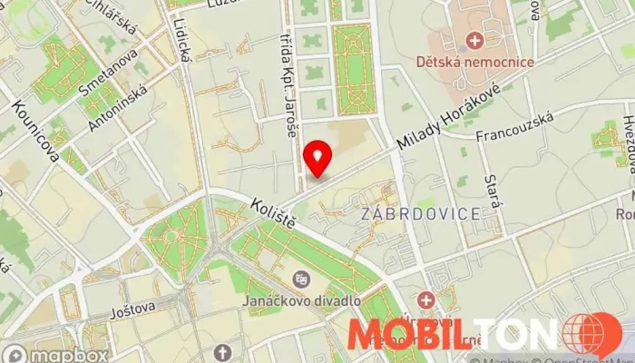 mapa SOS Mobil, Brno Opravna mobilních telefonů, Prodejna příslušenství k mobilním telefonům, Opravna elektroniky, Opravna telefonů v Brno-střed-Černá Pole