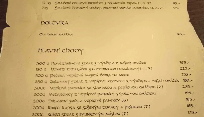 Spejchar Menu - L. Kuby 14