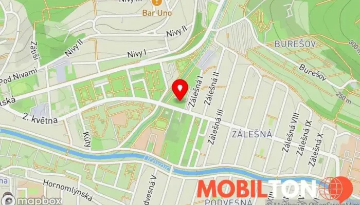 mapa Sportarena U Jeleňa Restaurace, Bar, Bowling / Kuželky, Diskotéka v 2. května 1036