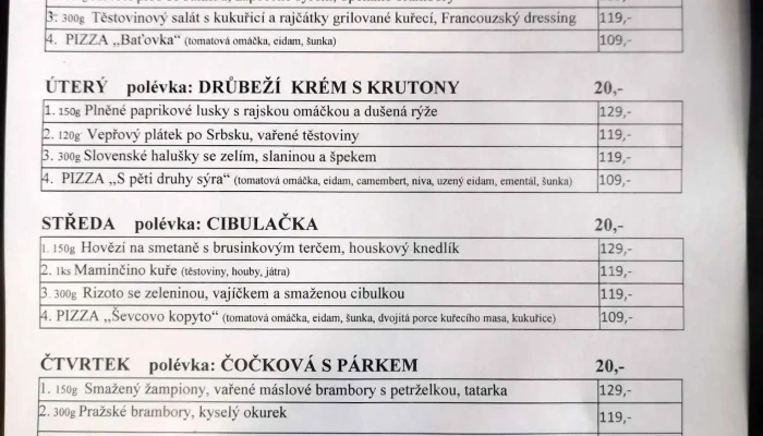 Sportarena U Jelena Menu - 2. Května 1036