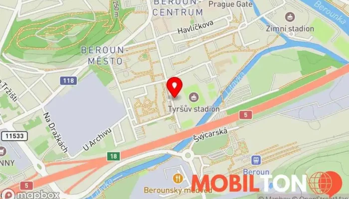 mapa Sportbar LOKO Bar, Restaurace v Tyršova 85