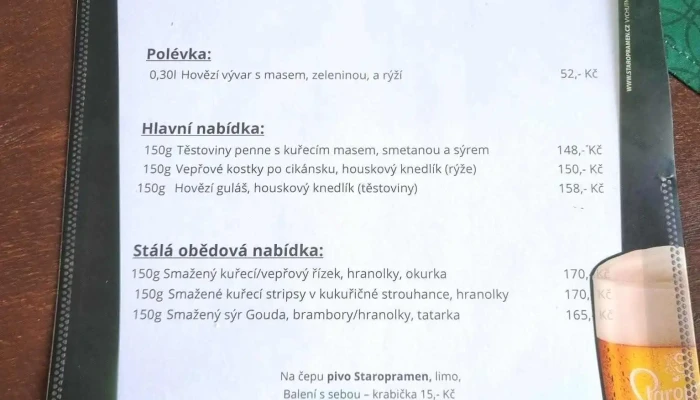 Sportklub Klecany -  Menu - Na Skalkách 368/33